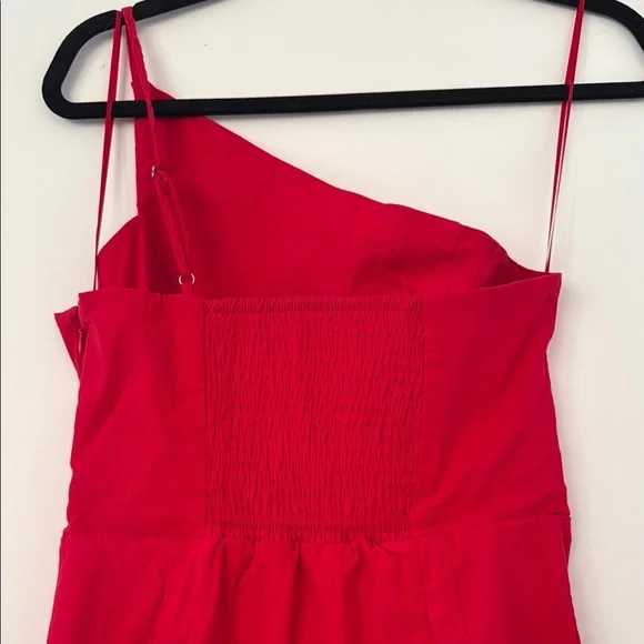 Anthropologie Vibrant Red One-Shoulder Dress M - Picture 4 of 5